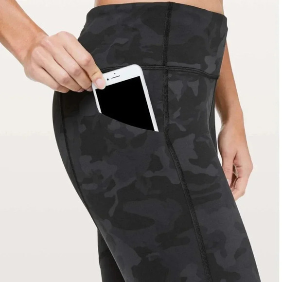 Lululemon Pace Rival Crop Leggings 22" Incognito Camo Camouflage Grey Black 4 - Picture 11 of 11